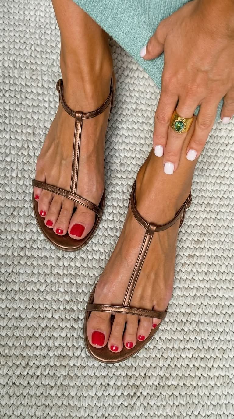 Gold Summer Sandals by Roseworth London