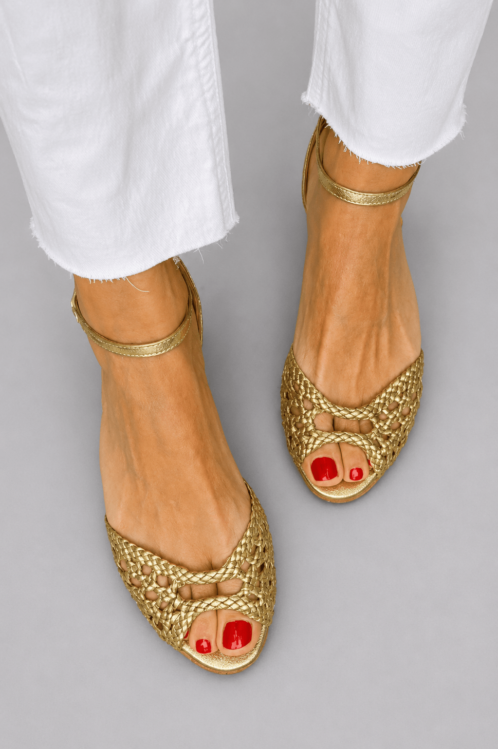 Gold Braided Sandals by Roseworth London