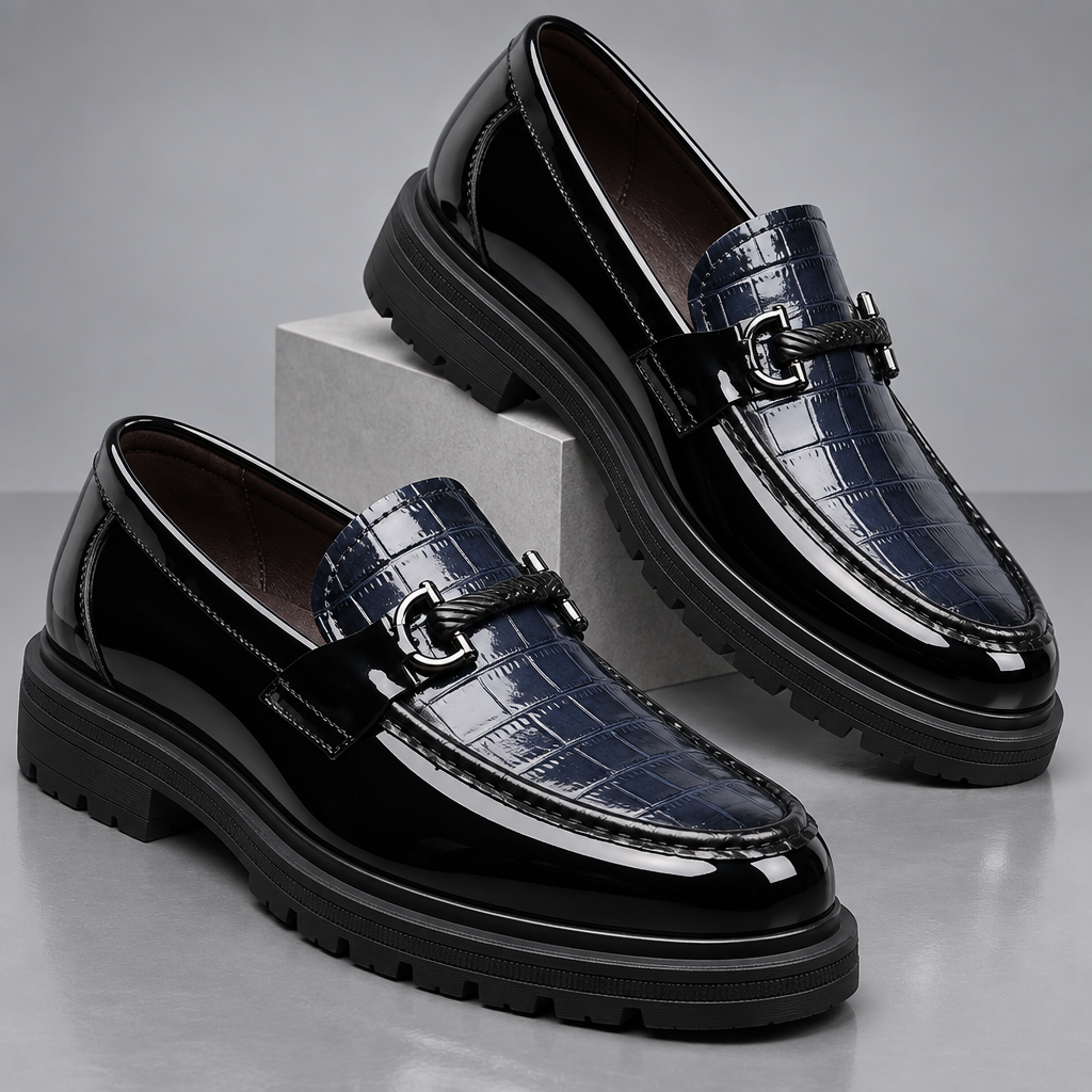 Dario Croc-Texture Derby Shoes