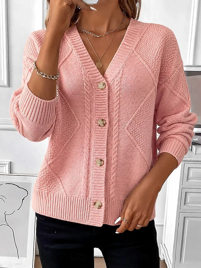 Joyce Cable-Knit Button Cardigan