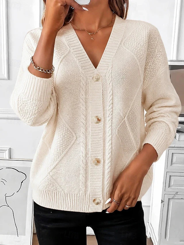 Joyce Cable-Knit Button Cardigan