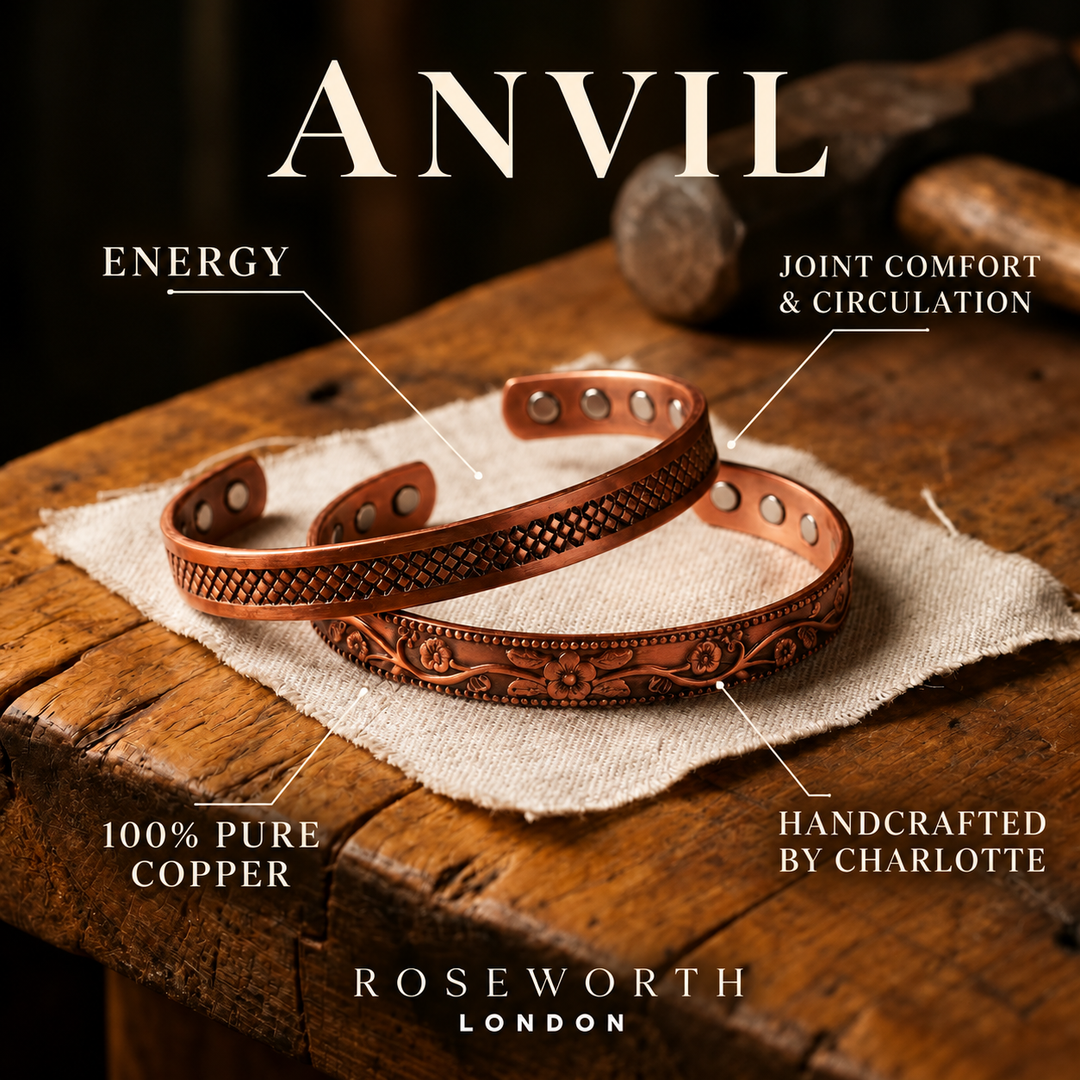 Anvil Copper Bracelet — JOINT COMFORT & CIRCULATION — Handcrafted by Charlotte