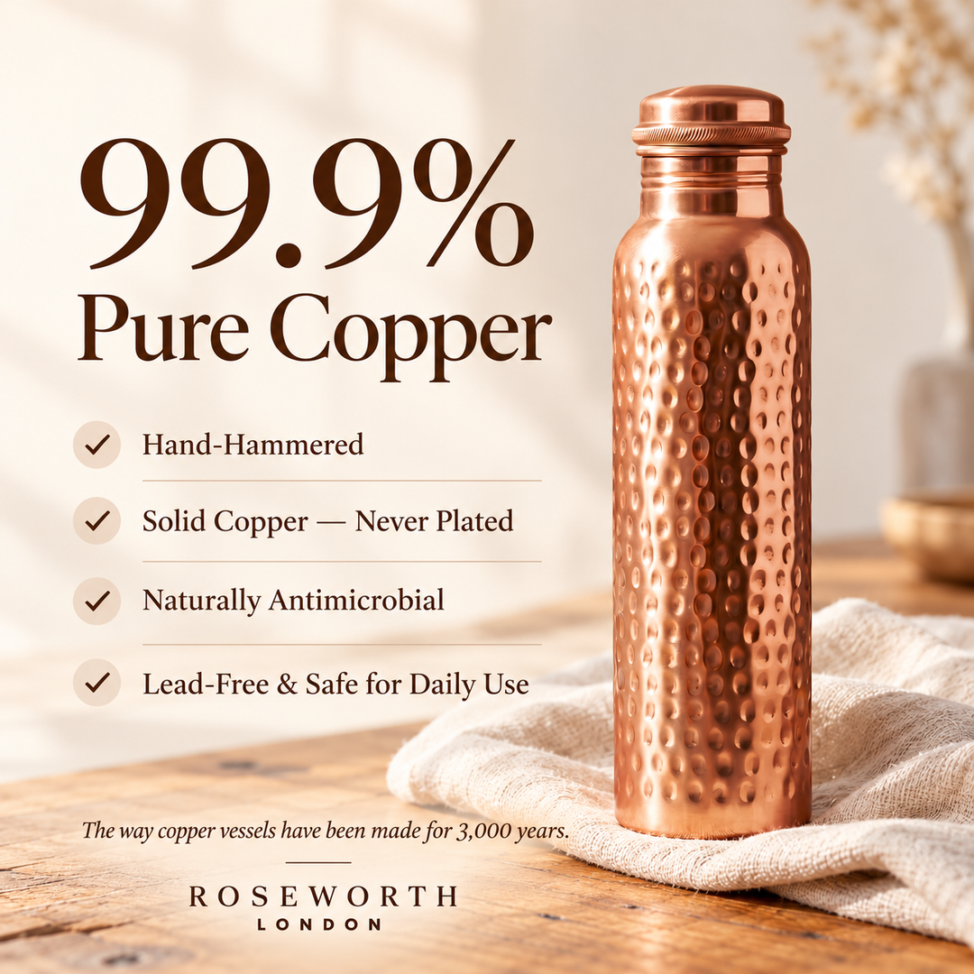 Roseworth London Water Bottle — 99.9% Pure Copper