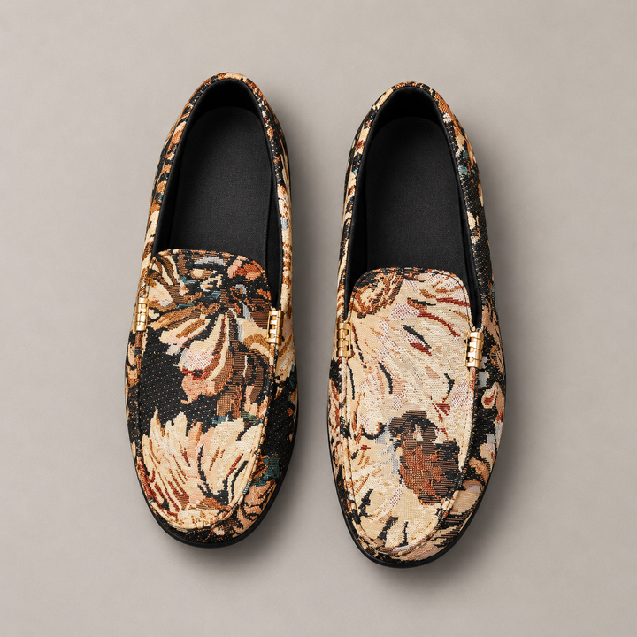 Capri loafers — Black Artistic Tapestry — top