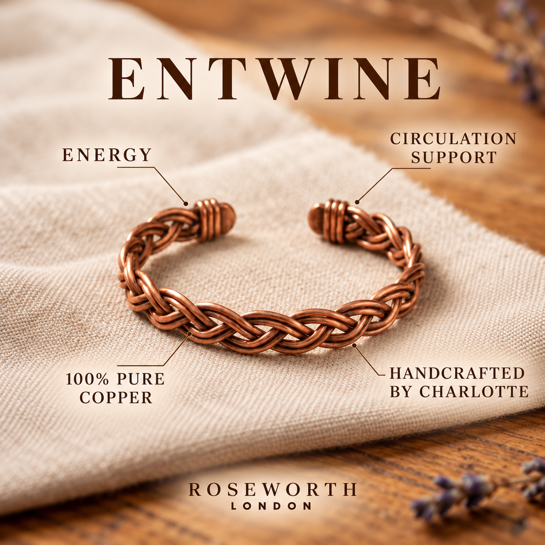 Entwine Copper Anklet — Circulation Support — Handcrafted by Charlotte