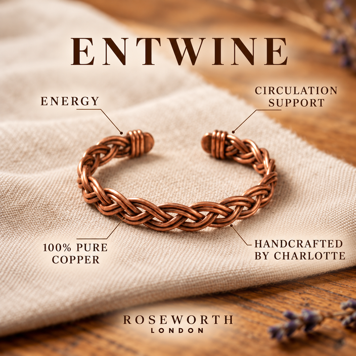 Entwine Copper Anklet — Circulation Support — Handcrafted by Charlotte