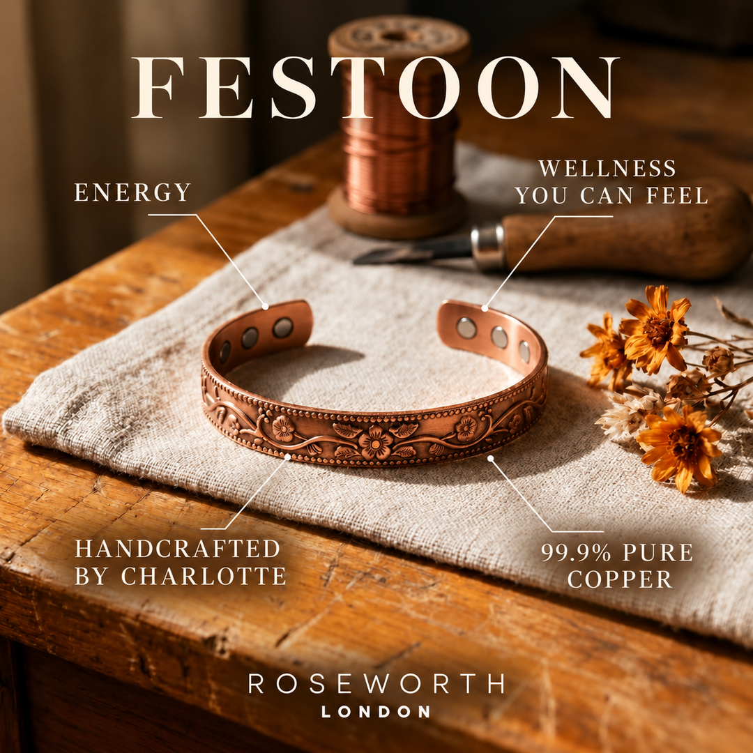 Festoon Copper Bracelet — WELLNESS YOU CAN FEEL — Handcrafted by Charlotte