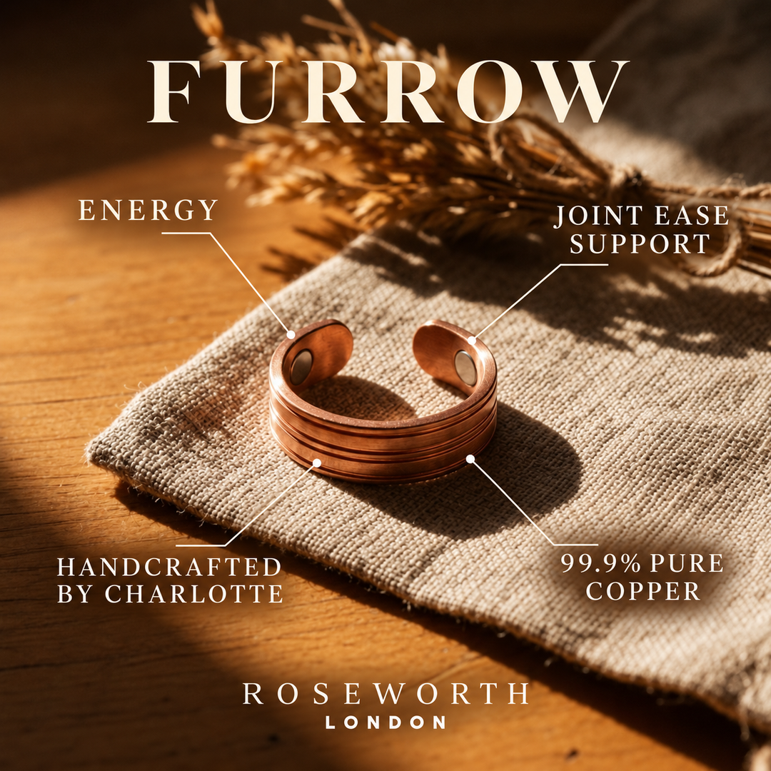 Furrow Copper Ring — JOINT EASE SUPPORT — Handcrafted by Charlotte