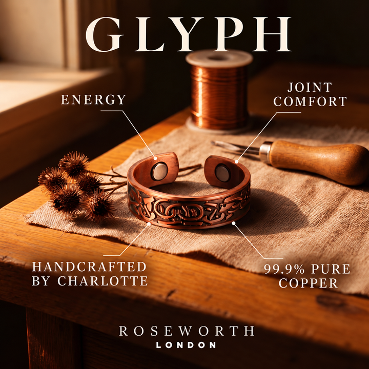 Glyph Copper Ring — JOINT COMFORT — Handcrafted by Charlotte