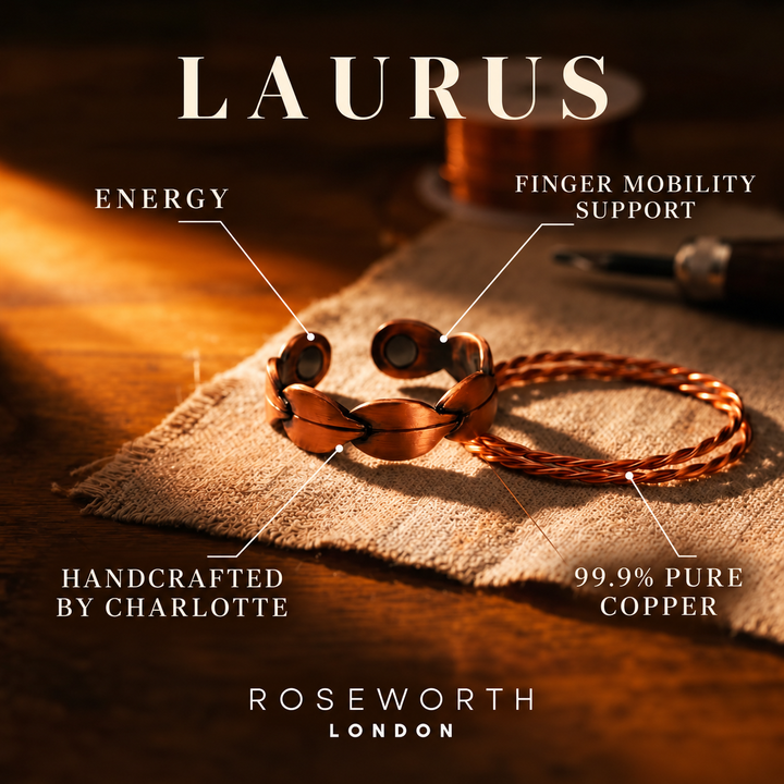 Laurus Copper Ring — FINGER MOBILITY SUPPORT — Handcrafted by Charlotte