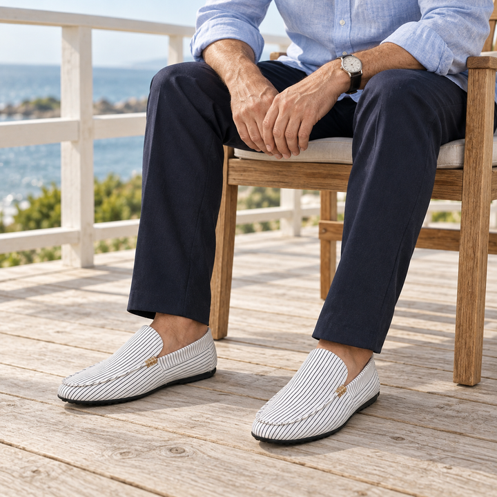 brighton loafers — White Pinstripe — lifestyle