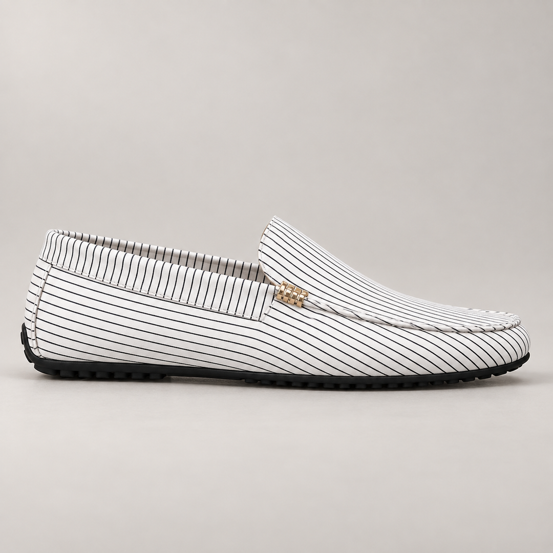 brighton loafers — White Pinstripe — studio