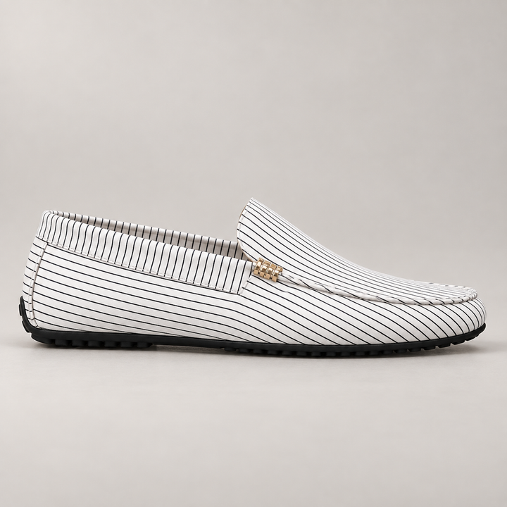 brighton loafers — White Pinstripe — studio