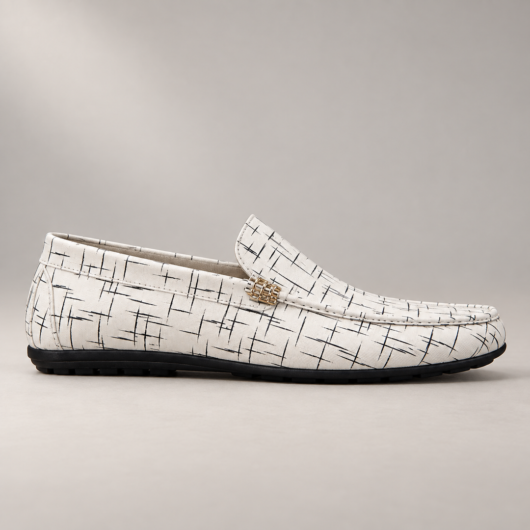 brighton loafers — White Crosshatch — studio