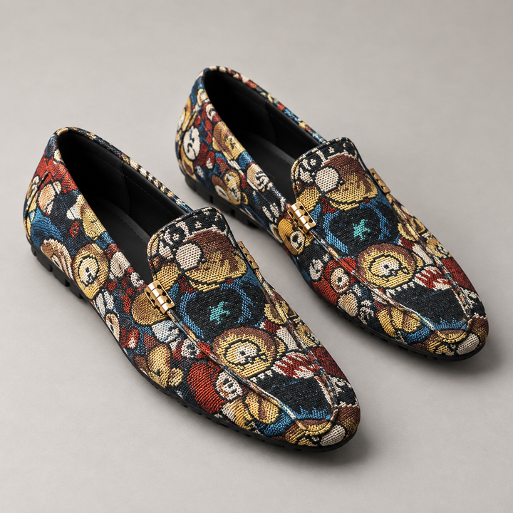 Capri loafers — Black Novelty Print — studio