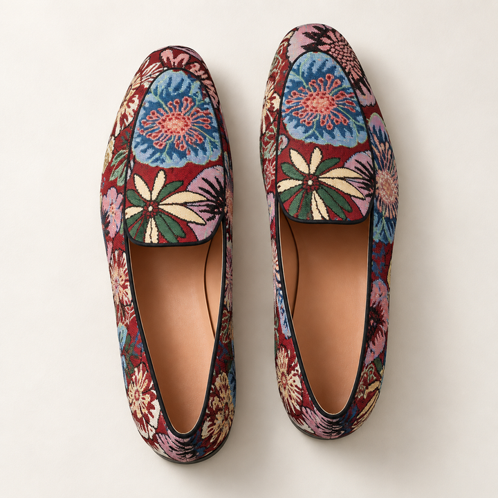 floral tapestry loafers — MEERDER — top