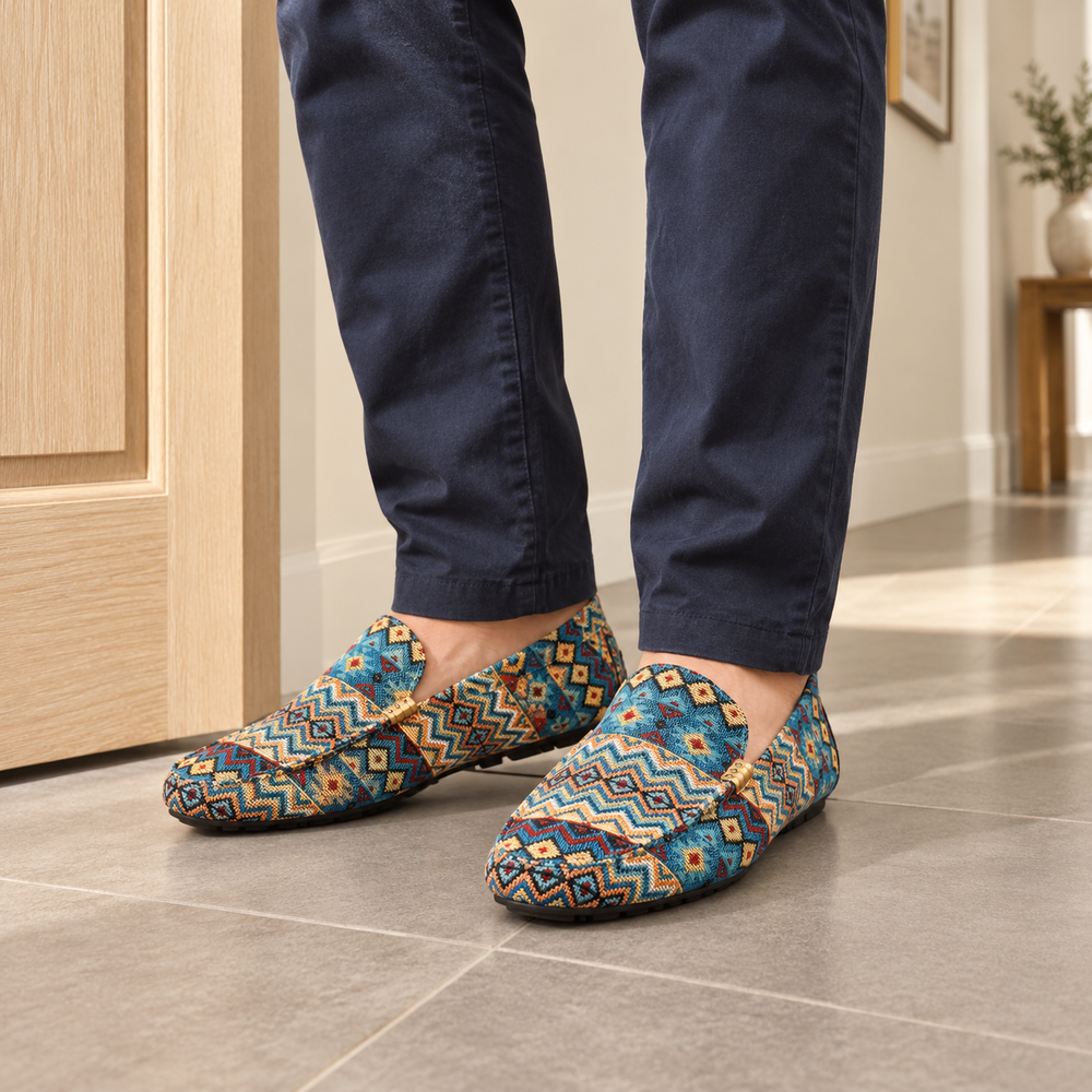 geometric loafers — Blue — lifestyle