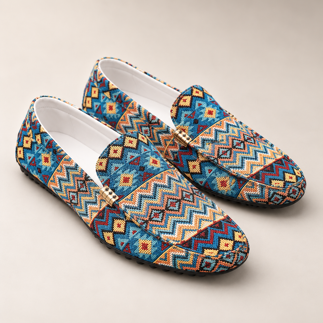 geometric loafers — Blue — studio