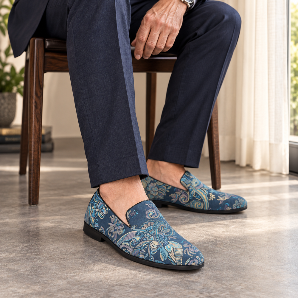 Paisley loafers — Blue — lifestyle