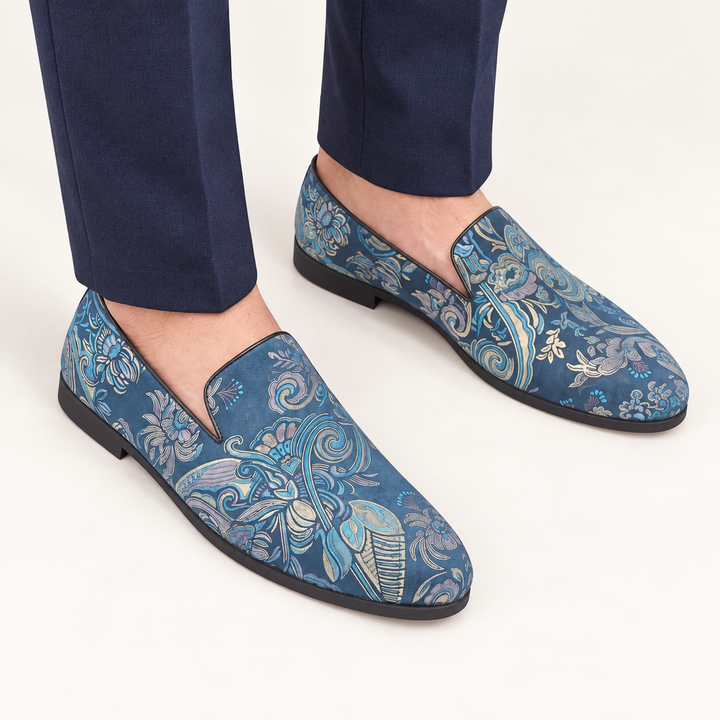 Paisley loafers — Blue — studio