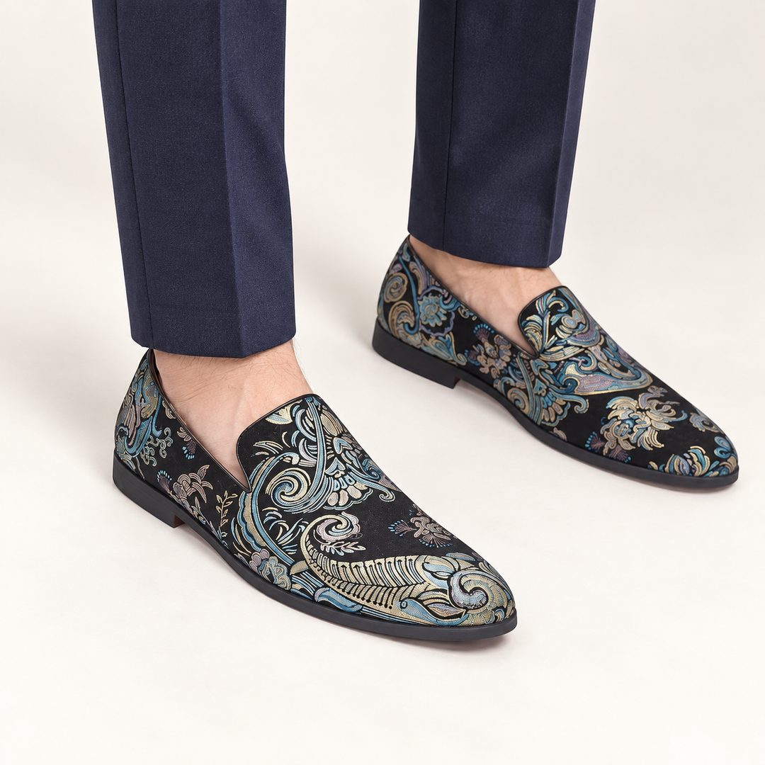 Paisley loafers — Black — studio