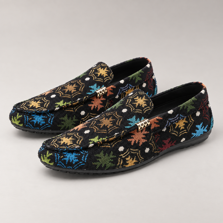 star print loafers — zwart — studio