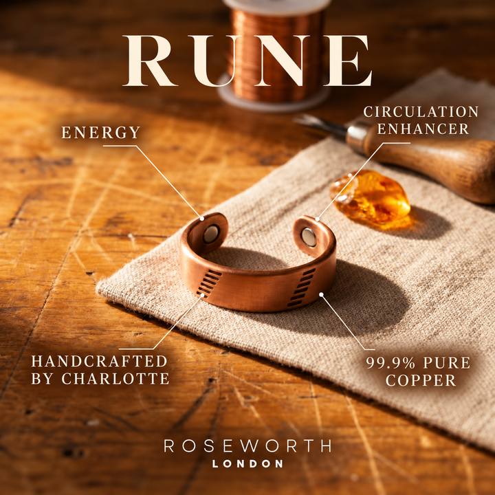 Rune Copper Ring — CIRCULATION ENHANCER — Handcrafted by Charlotte