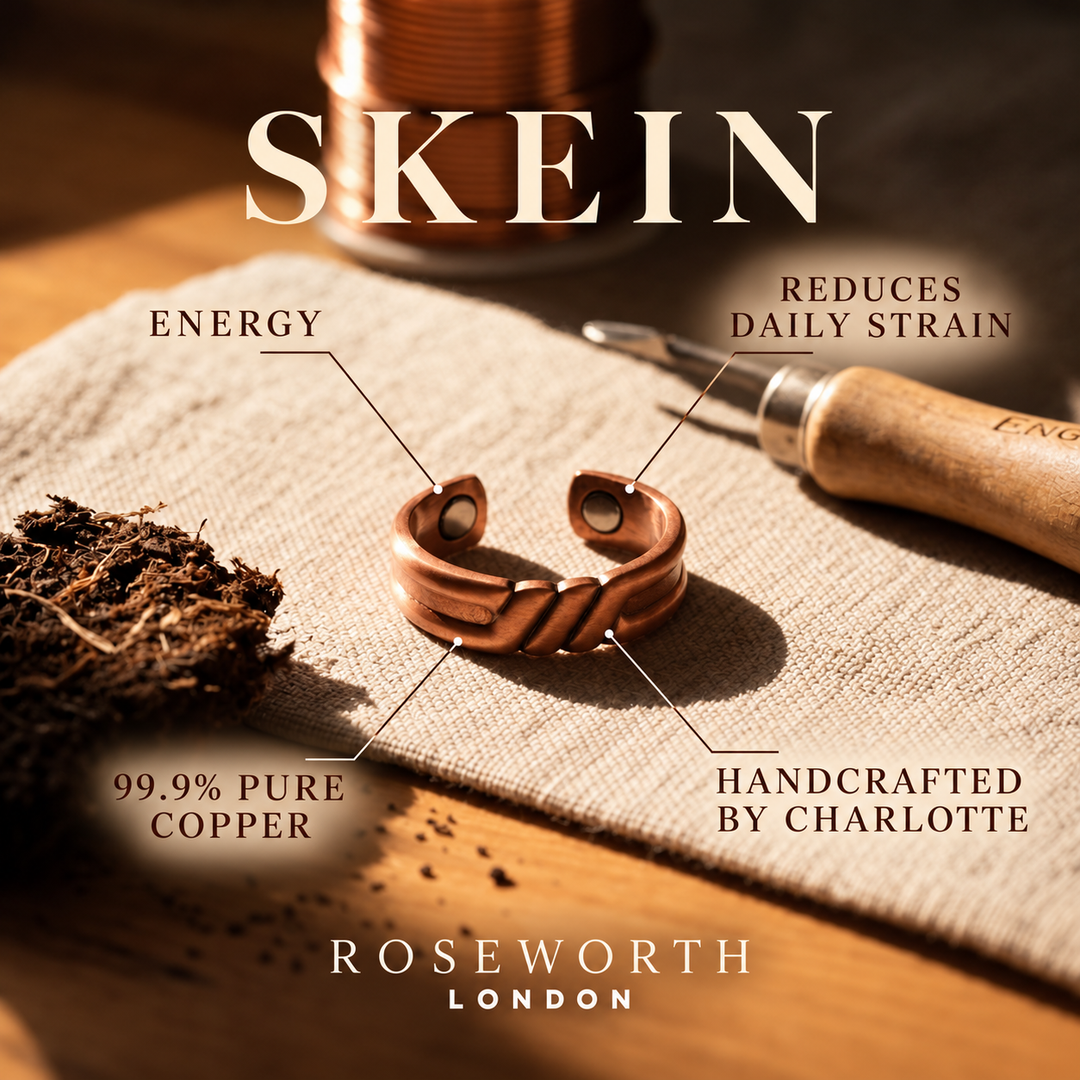 Skein Copper Ring — REDUCES DAILY STRAIN — Handcrafted by Charlotte