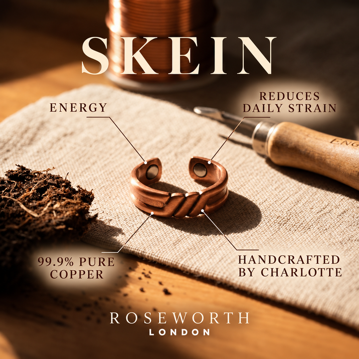 Skein Copper Ring — REDUCES DAILY STRAIN — Handcrafted by Charlotte