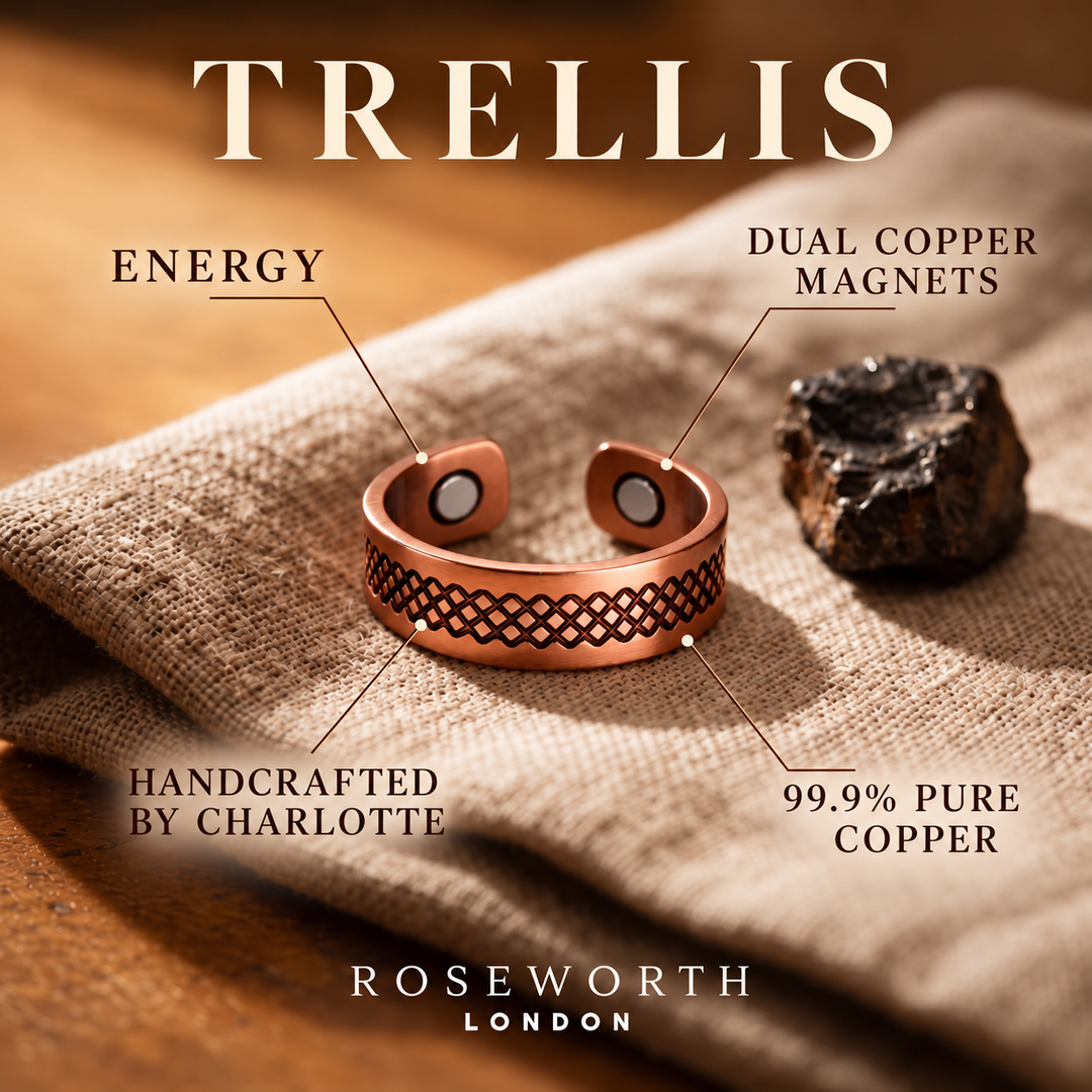 Trellis Copper Ring — DUAL COPPER MAGNETS — Handcrafted by Charlotte