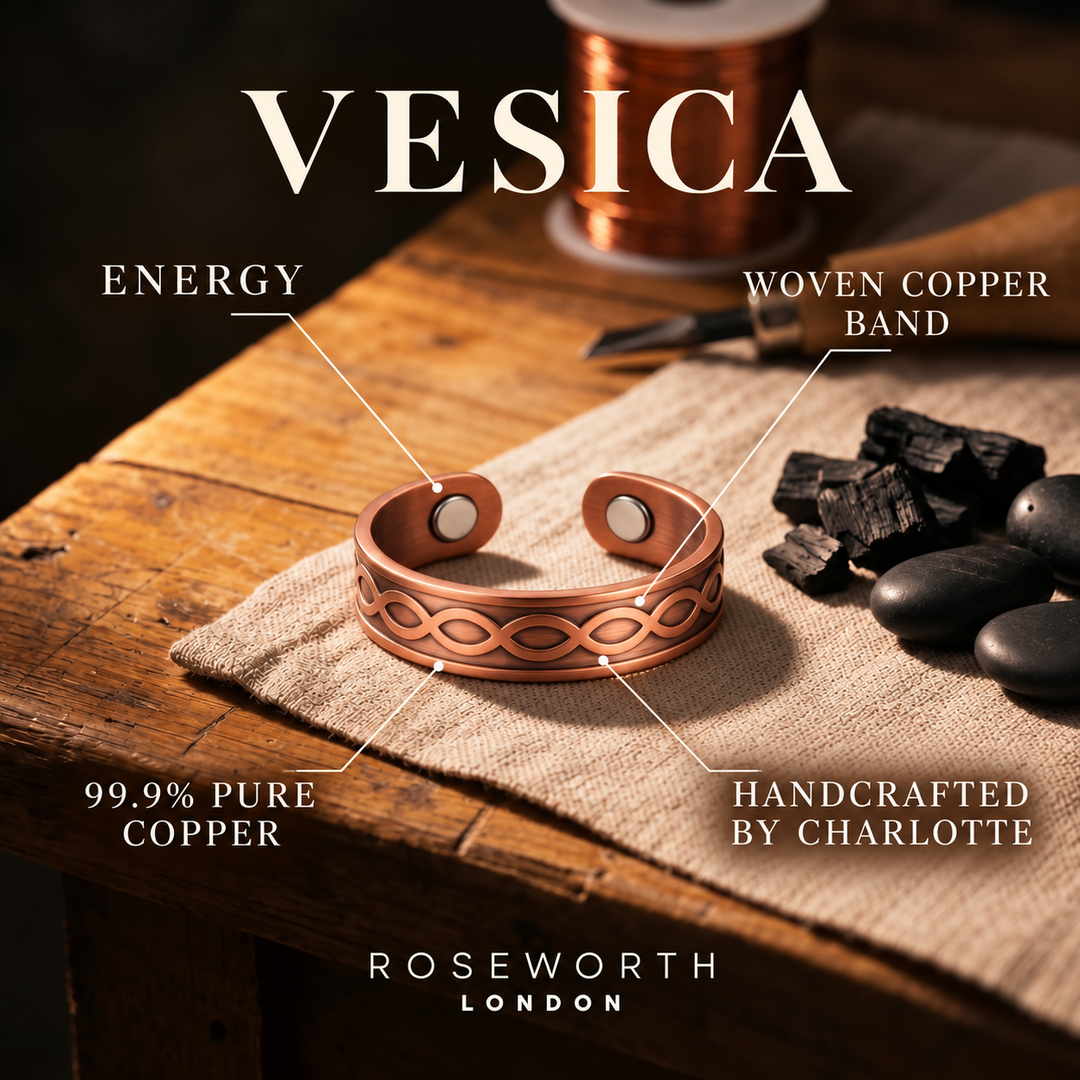 Vesica Copper Ring — WOVEN COPPER BAND — Handcrafted by Charlotte