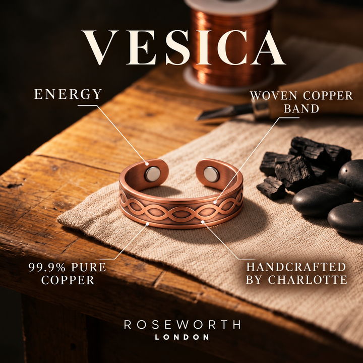 Vesica Copper Ring — WOVEN COPPER BAND — Handcrafted by Charlotte