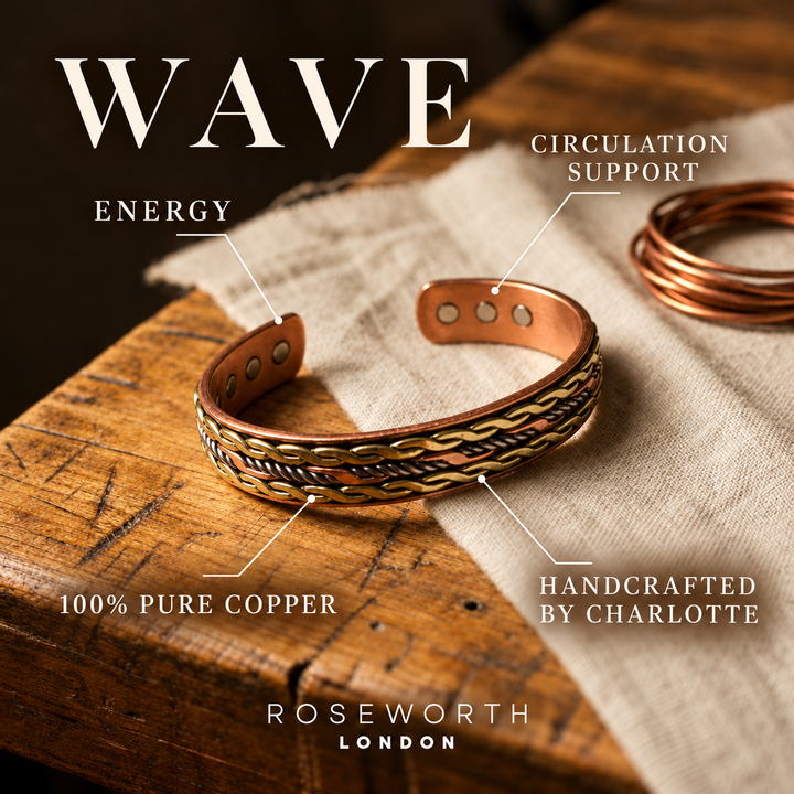 Wave Copper Bracelet — CIRCULATION SUPPORT — Handcrafted by Charlotte