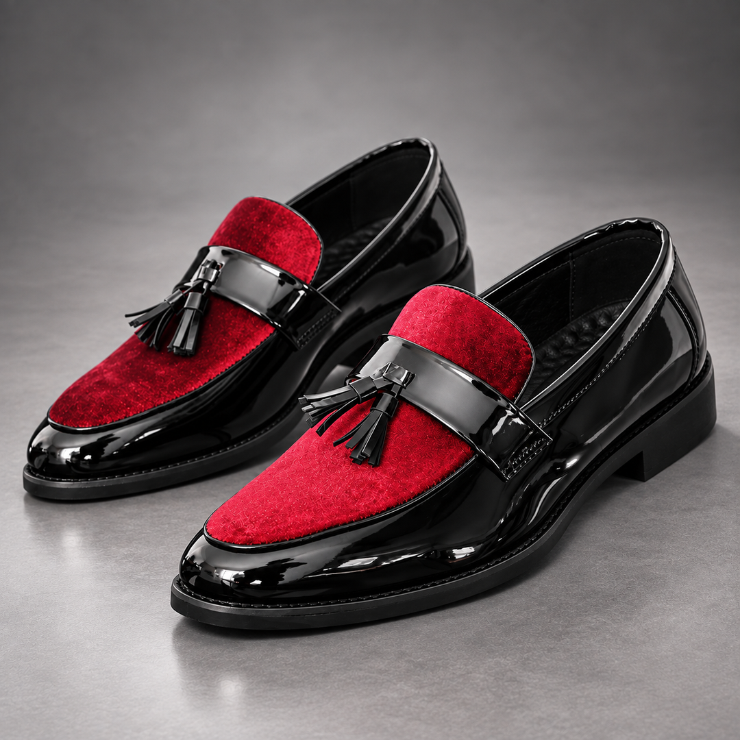 Sergio Signature Loafers – men's loafer in a refined shadow stone studio setting