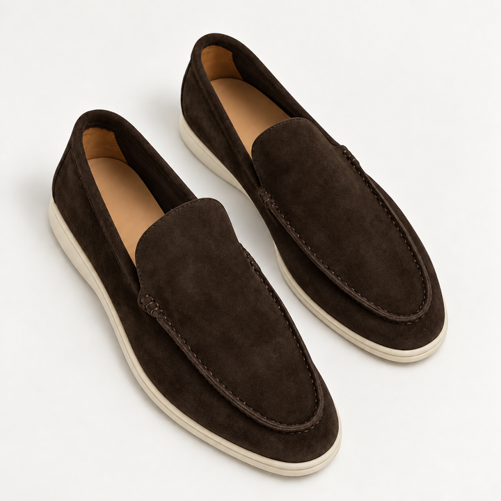 Sloane loafers in Brown with cream soles