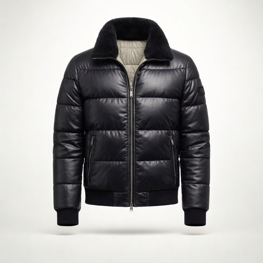 Patrick Shearling-Collar Quilted Bomber Jacket