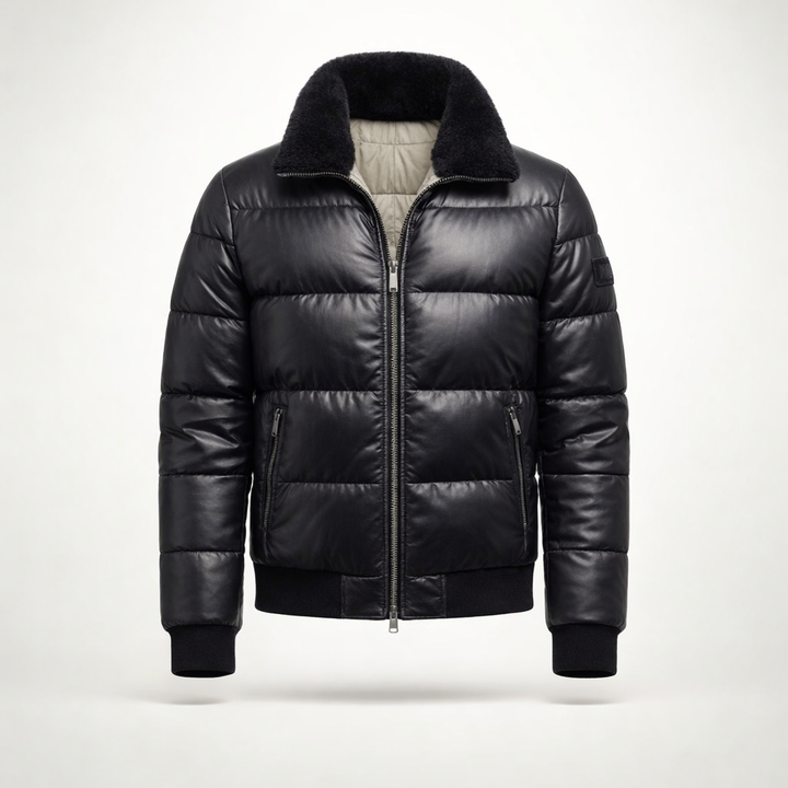 Patrick Shearling-Collar Quilted Bomber Jacket