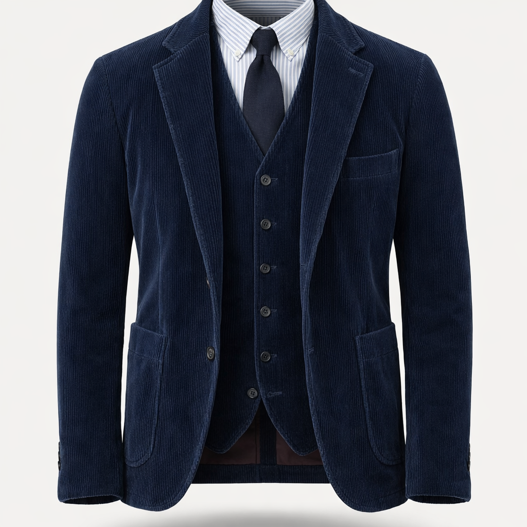 Eduardo Blazer & Corduroy Waistcoat Set