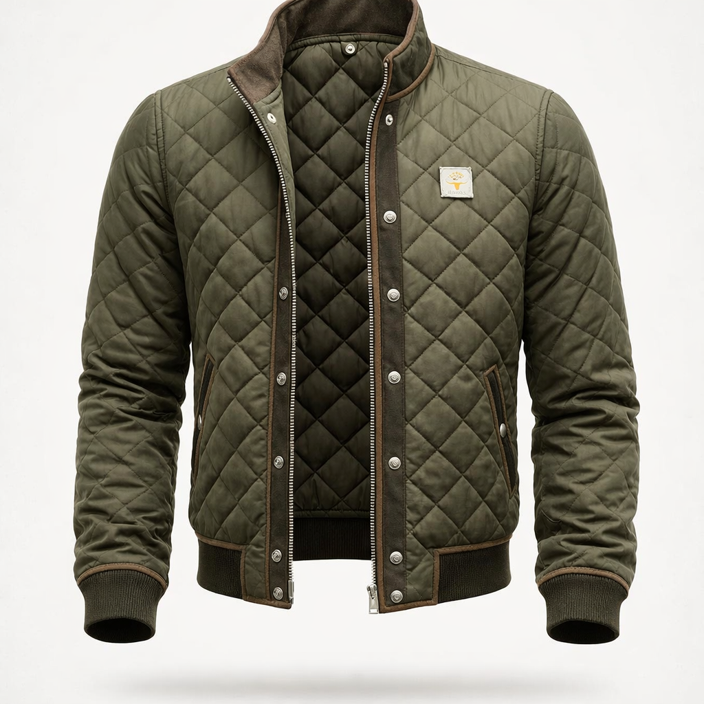 Franco Quilted Jacket with Leather Trim