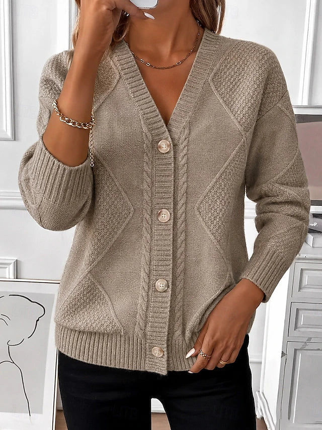 Joyce Cable-Knit Button Cardigan