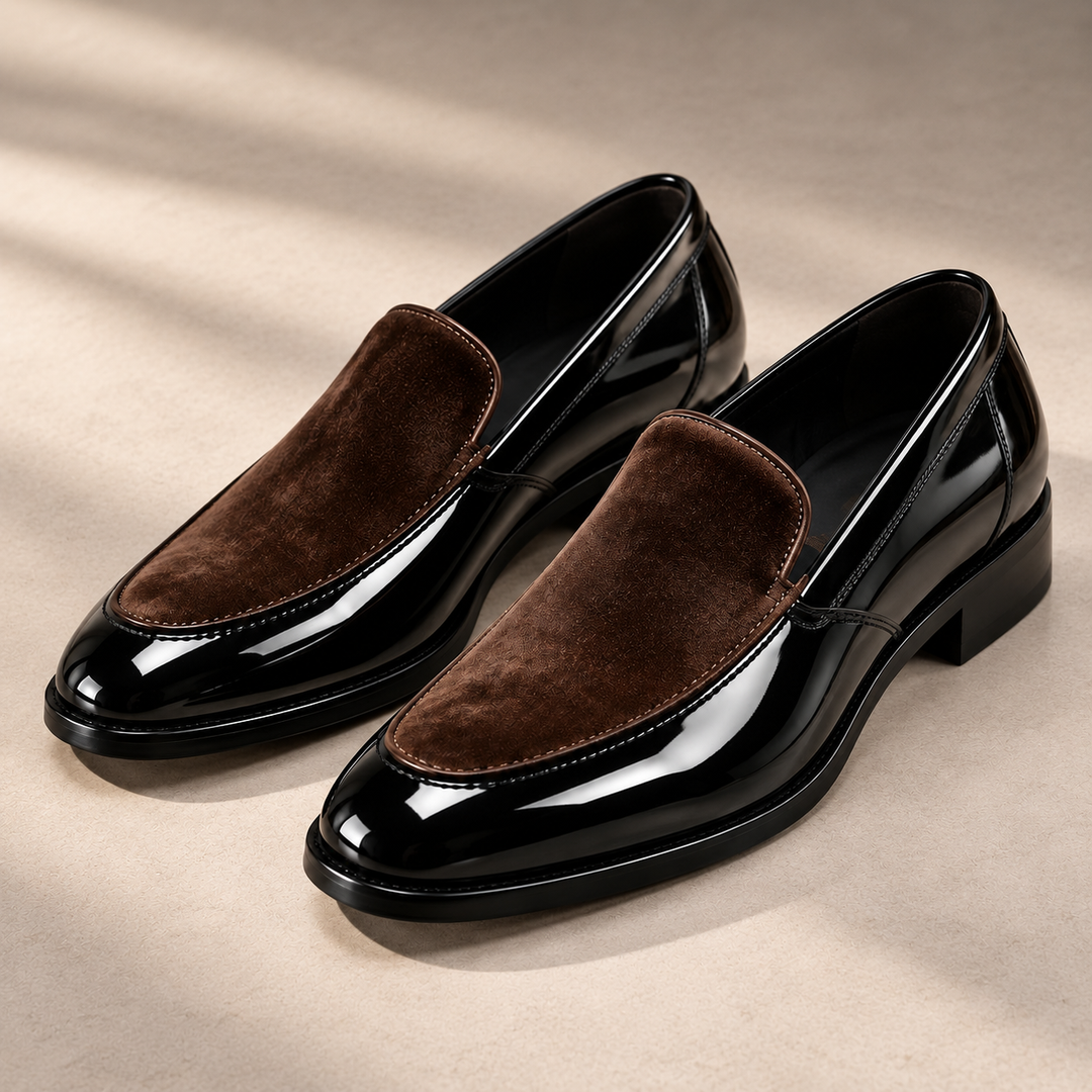 Vincent Refined Men’s Formal Loafers – men's loafer in a refined shadow stone studio setting
