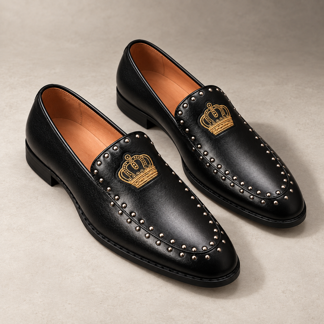 Winston Distinguished Crown Loafers – men's loafer in a refined shadow stone studio setting